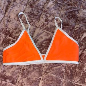 SHEIN | Orange & White Bikini Top | Size: Small